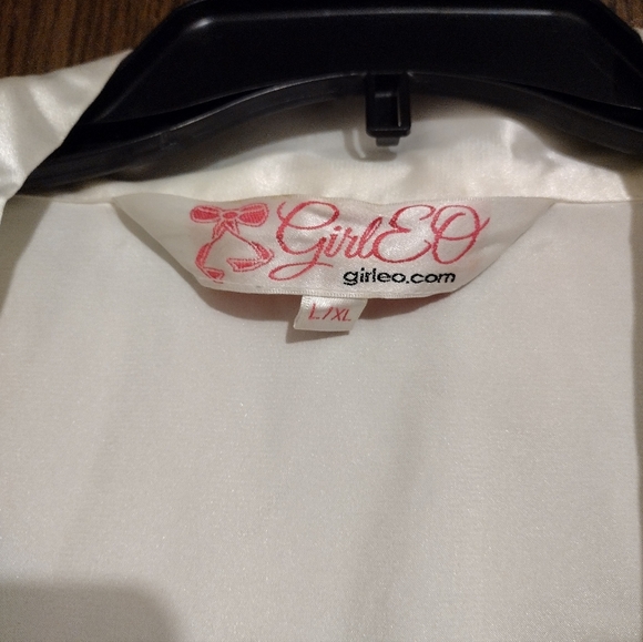 Ivory Satin Bridal Robe - Picture 2 of 3